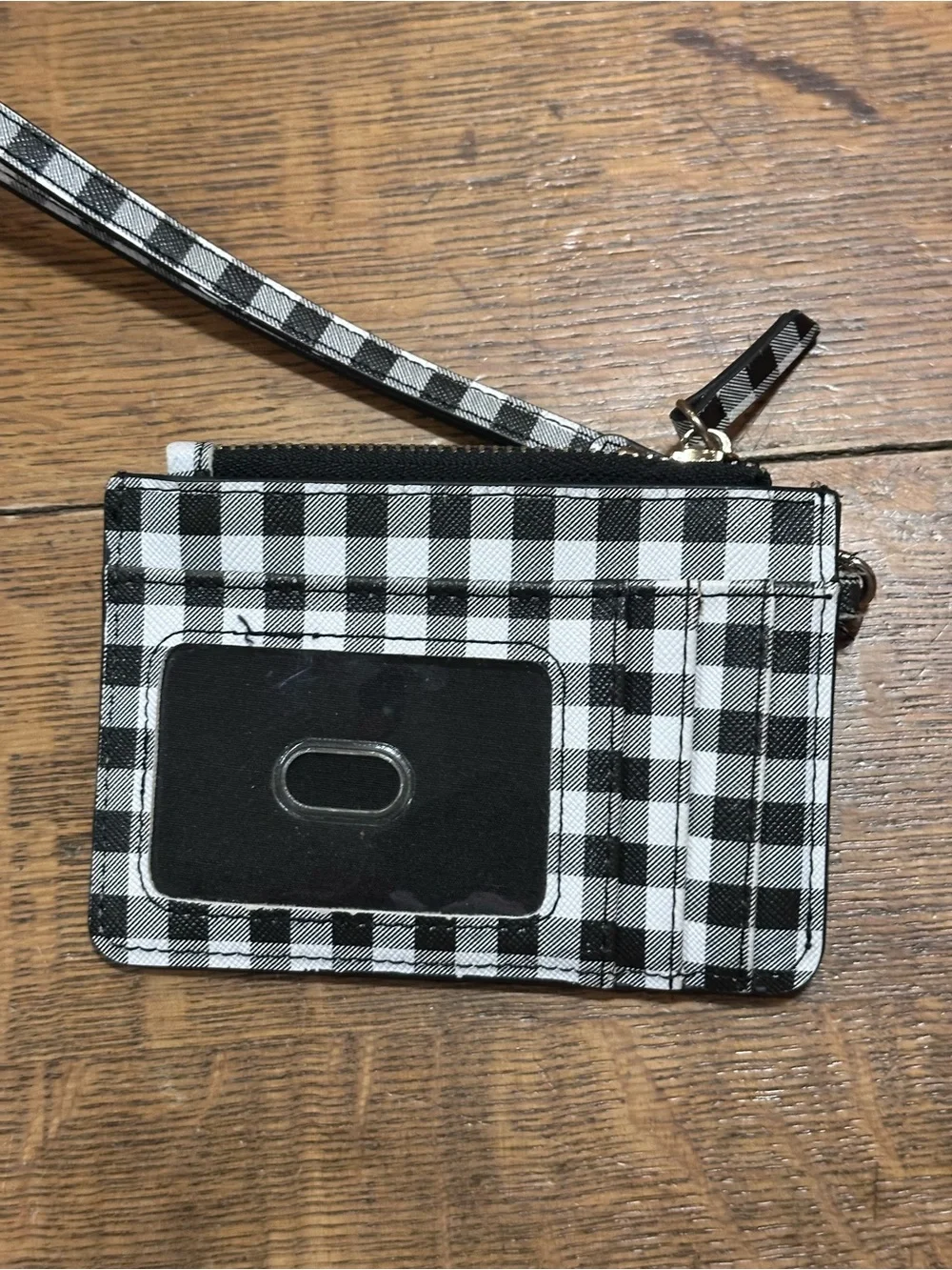 Nanette Lepore Black and White Gingham Wristlet‎ Wallet